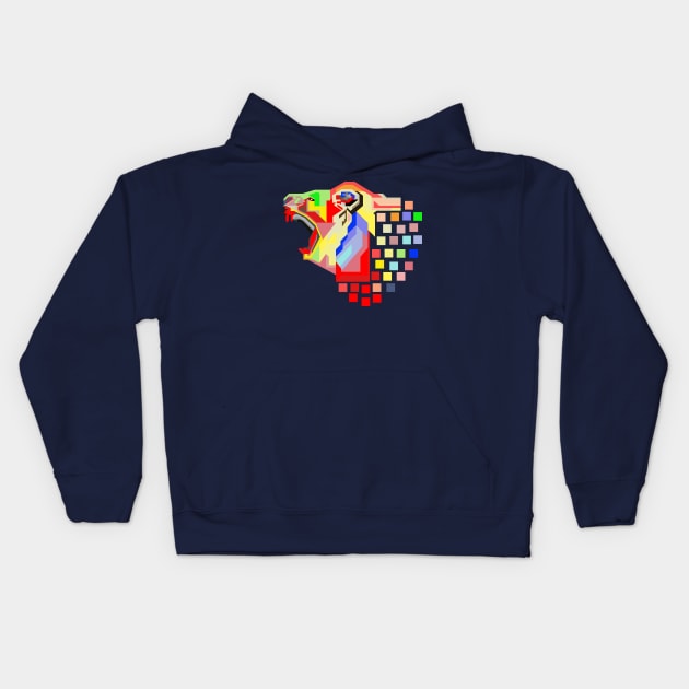 Abstract bear Kids Hoodie by Alanpriyatnaa